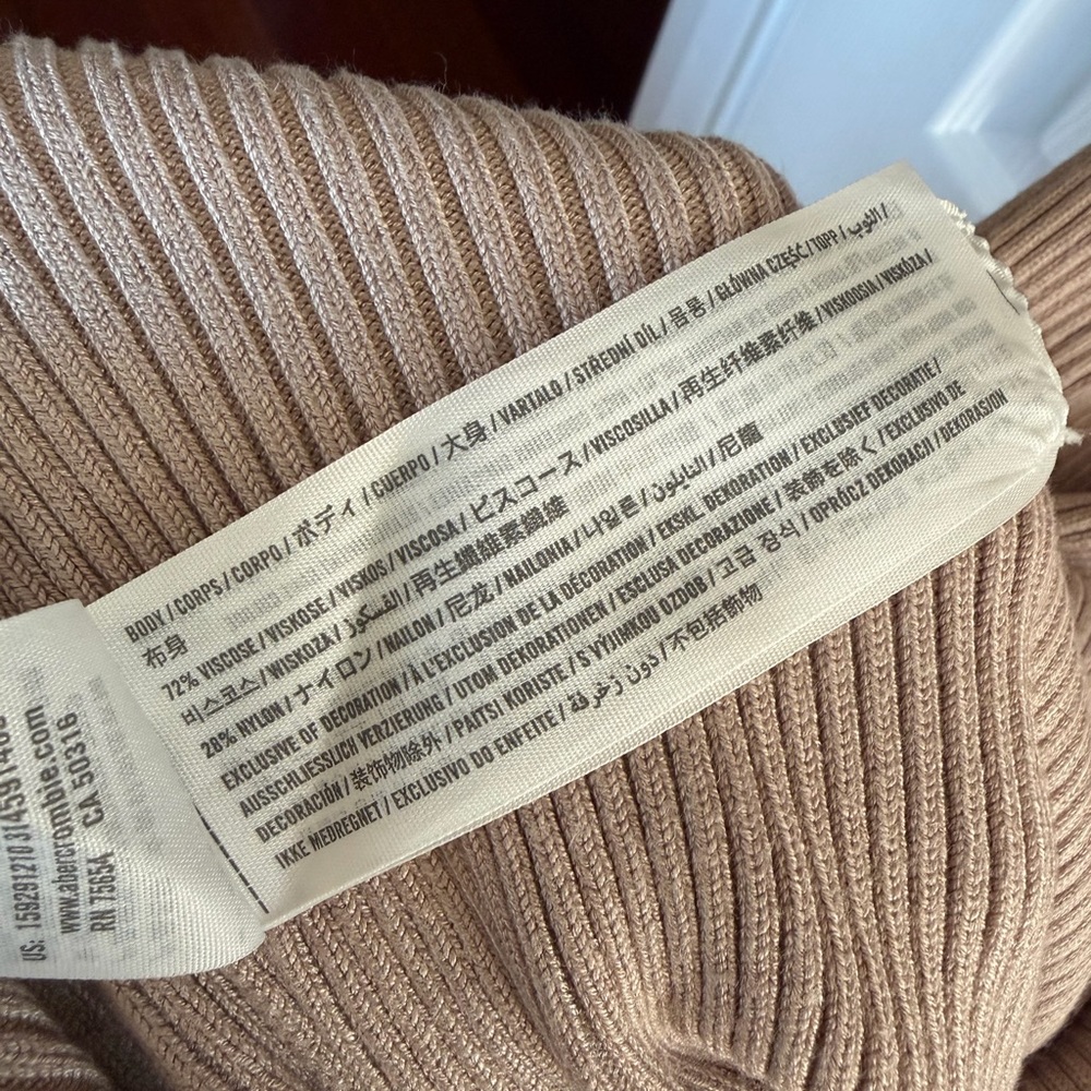 Abercombie cinched front cutout midi sweater dress - tan - Picture 7 of 7